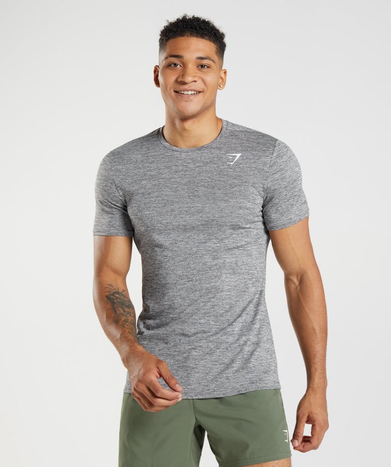 Koszulki Gymshark Arrival Marl Męskie Szare | PL 531PZY